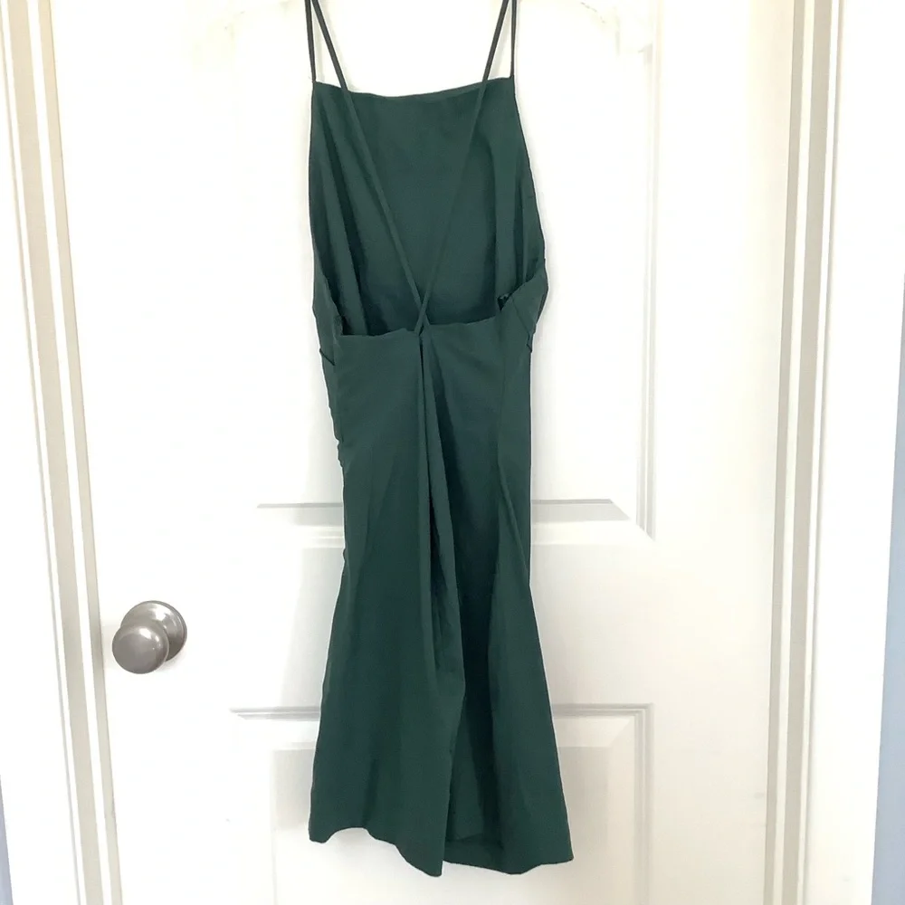 NWT ZARA  Ruched Mini Bodycon Dress Size Small Green - Picture 6 of 11